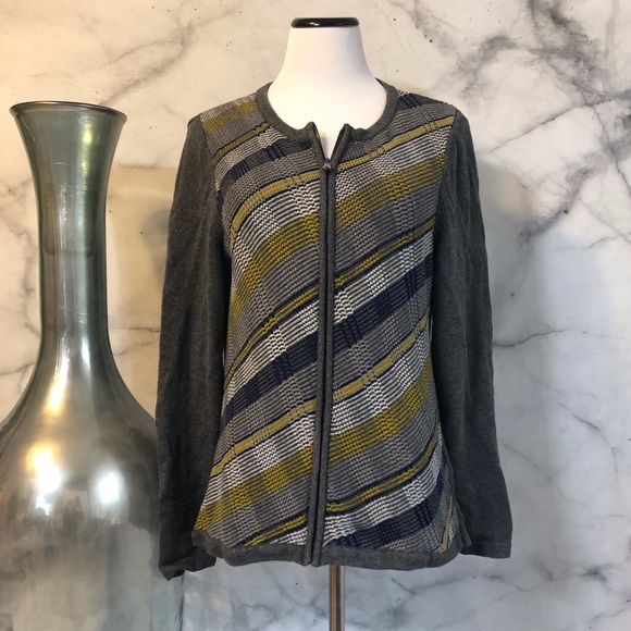 Talbots Sweaters - 3/$20 Talbots Factory Diagonal Plaid Zip Cardigan